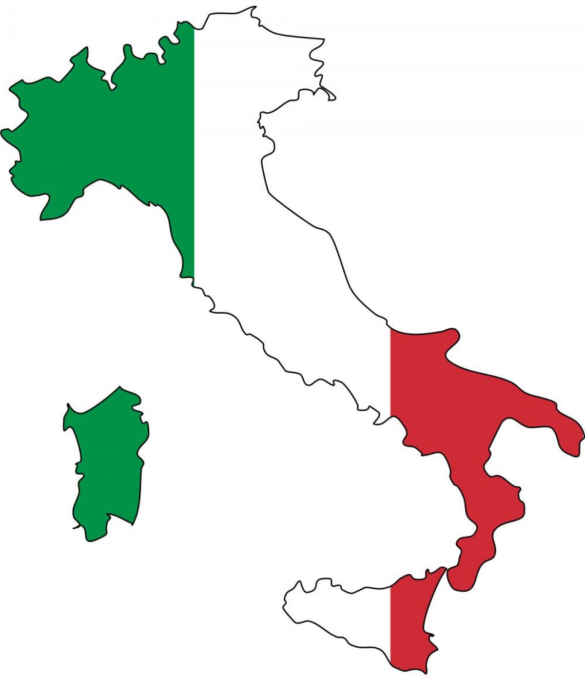carte de drapeau de l'Italie