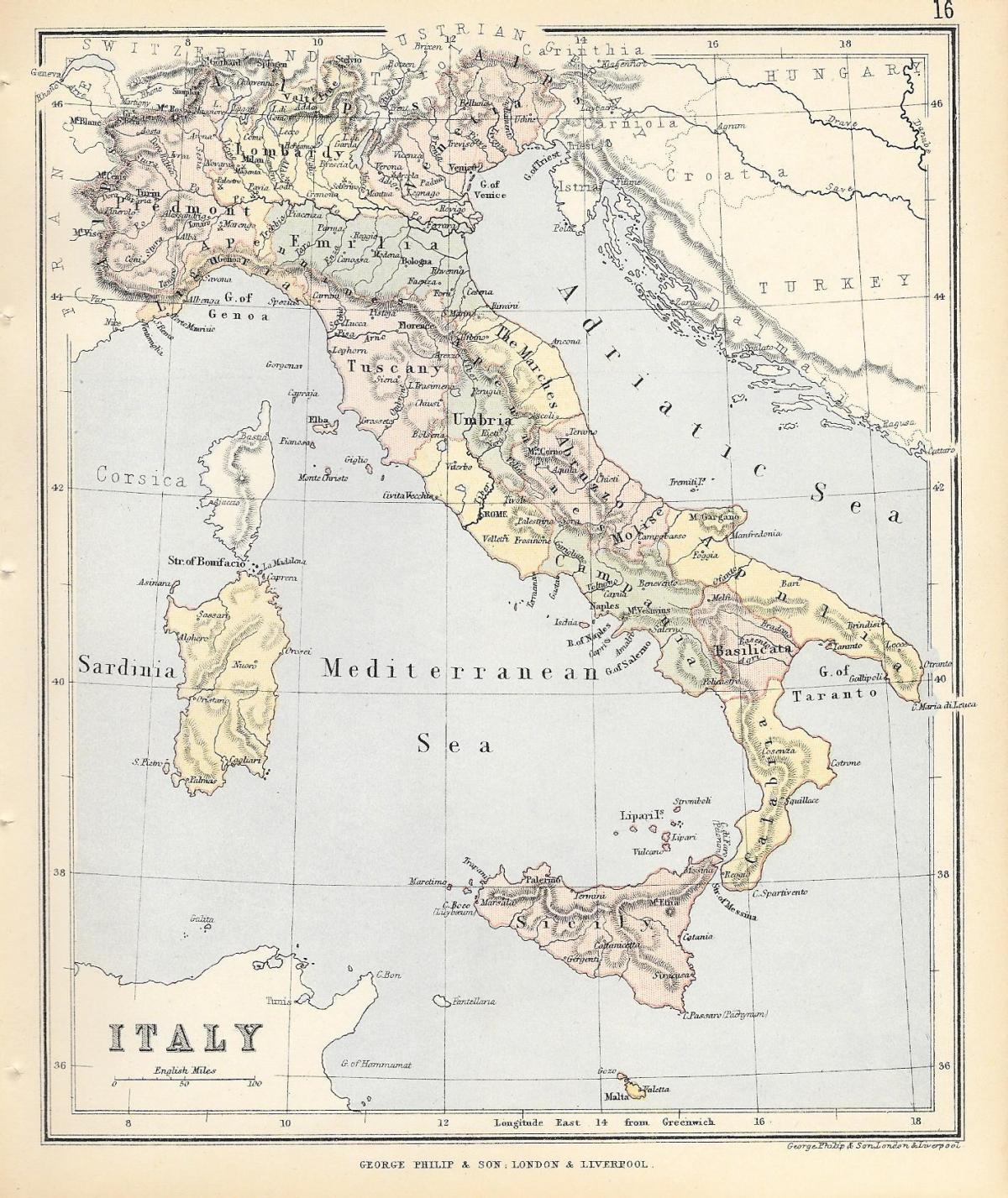 carte historique de l'Italie
