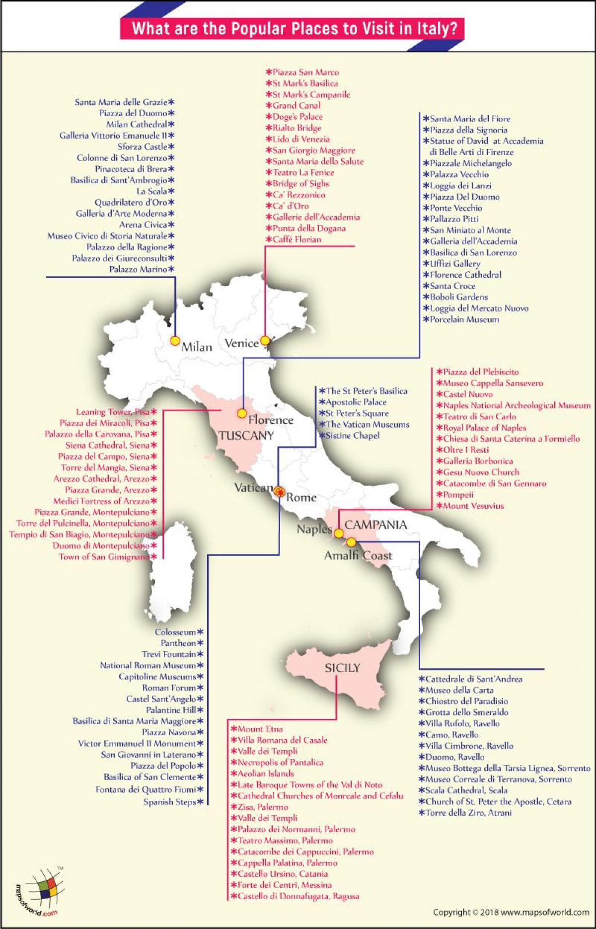 carte de l'Italie musée