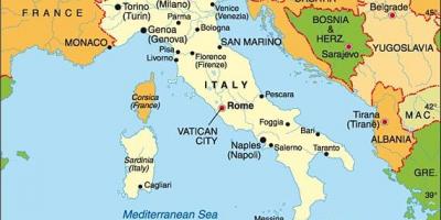 Carte de l'Italie et dans les pays limitrophes