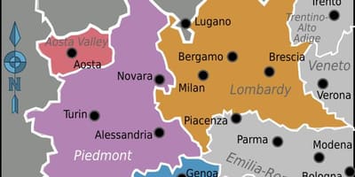 Nord-ouest de l'Italie carte