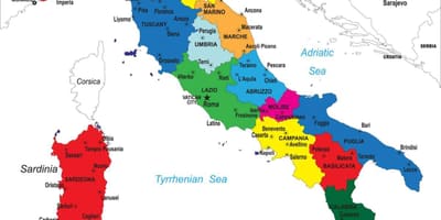Carte de l'Italie politique