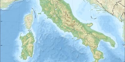 Carte de l'Italie élévation
