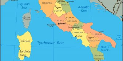 Carte de l'Italie de la côte