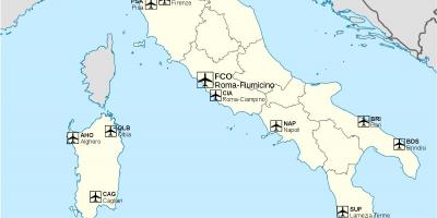 Aéroports internationaux en Italie carte