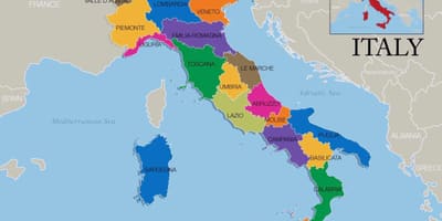 Carte de l'Italie et des régions