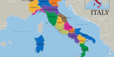 Carte de l'Italie et des régions