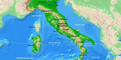 Carte de l'Italie montagnes