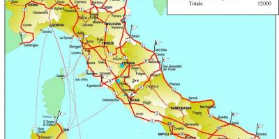Carte de l'Italie à vélo