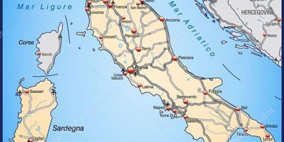 L'italie de l'autoroute de la carte