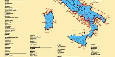 Les meilleures plages en Italie carte