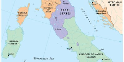 Carte de l'Italie de la renaissance