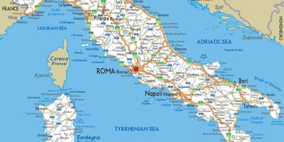 Carte routière de l'Italie détaillée