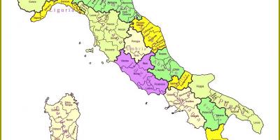 Italie carte des régions provinces de l'