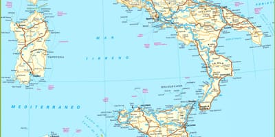 Carte de l'Italie du sud