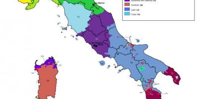 Carte de l'Italie linguistique