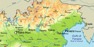 Carte du nord-est de l'Italie
